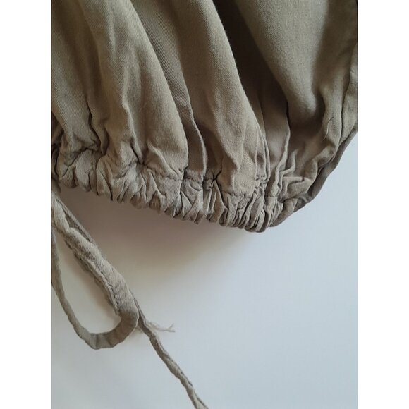 Womens Large Milkmaid Going Out Long Sleeve Cropped Gorpcore Utility Top Green - Picture 5 of 8